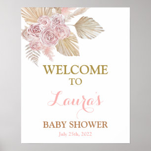 Affiche Boho Desert Baby shower Girl Signal de bienvenue
