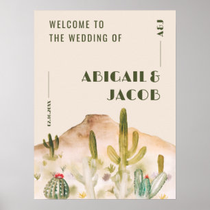 Affiche Boho Desert Cactus Arizona mariage bienvenue