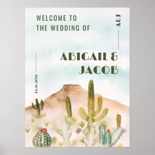 Affiche Boho Desert Cactus Arizona mariage bienvenue