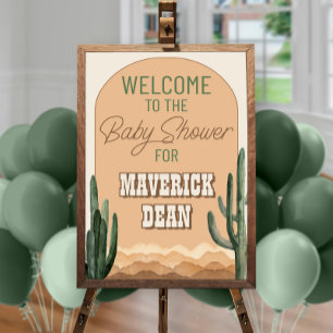 Affiche Boho Désert Cactus Sud-Ouest Baby Shower Bienvenue