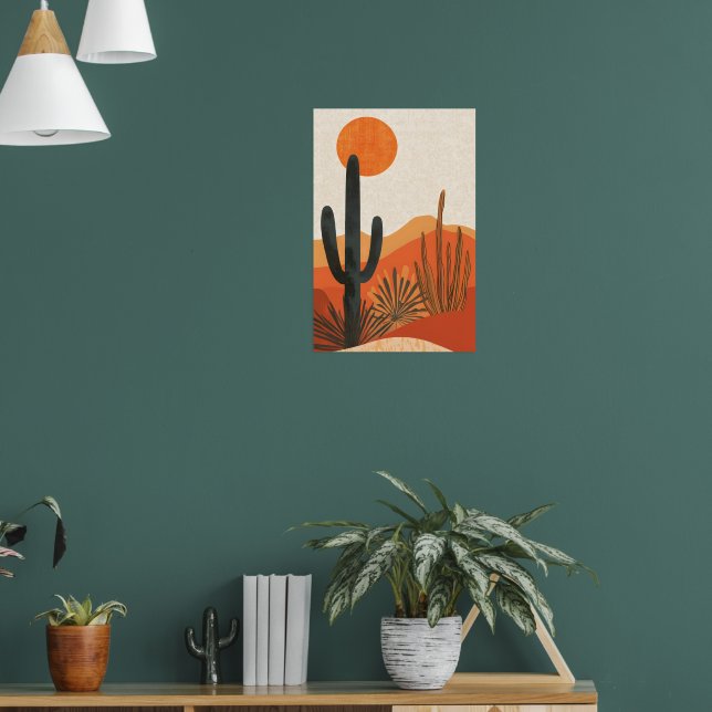 Affiche Boho Desert Cactus Sunset Landscape (Salon 1)