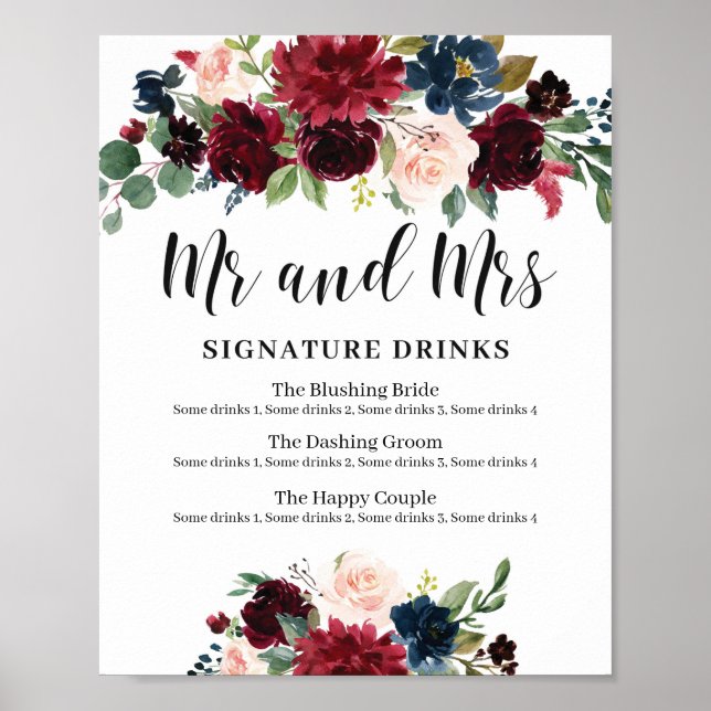 Affiche Boho d'hiver signature Mariage Floral signe boisso (Devant)
