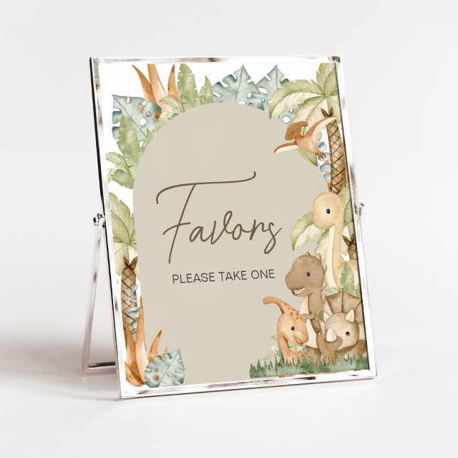 Affiche Boho Dinosaur Baby shower Faveurs (Gender Neutral Dino Baby Shower Favors Sign)