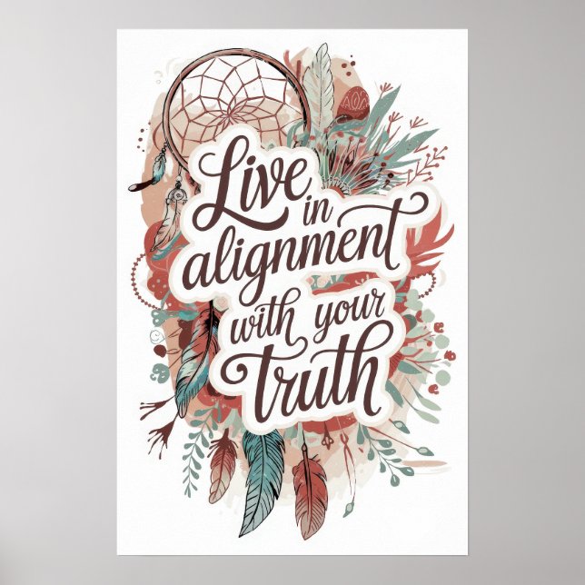 Affiche Boho Dreamscape Live in Alignement with Your Truth (Devant)