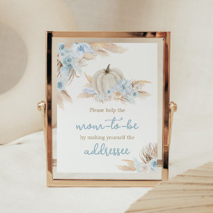 Affiche Boho Dusty Blue Citrouille Enveloppe Station