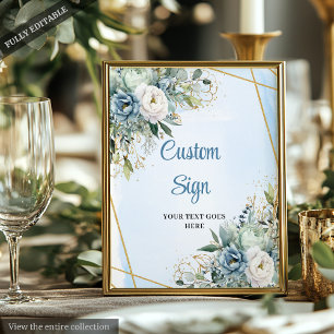 Affiche Boho Dusty Blue Eucalyptus do-it-yourself Mariage 