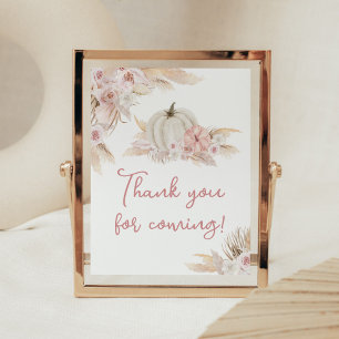 Affiche Boho Dusty Citrouille Rose Merci pour venir