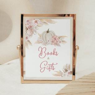 Affiche Boho Dusty Rose Citrouille Livres et Cadeaux