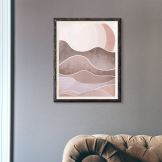 Affiche Boho esthétique paysage de montagne Art moderne