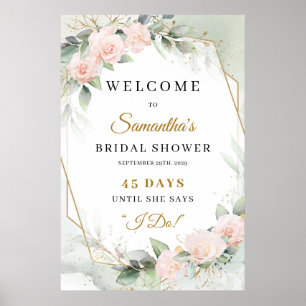 Affiche Boho eucalyptus succulent Shower de mariage compte