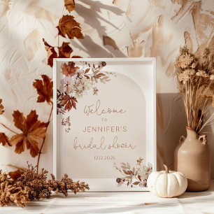 Affiche Boho Fall arch signe de bienvenue