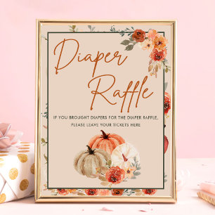 Affiche Boho Fall Citrouille Baby shower Déchets Raffle