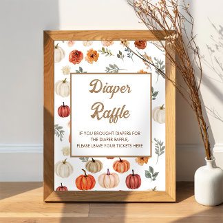 Affiche Boho Fall Citrouille Baby shower Déchets Raffle