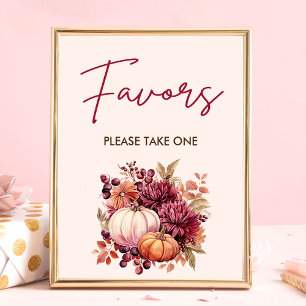 Affiche Boho Fall Citrouille Faveurs Baby shower