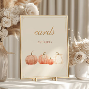 Affiche Boho Fall Polka Dot Citrouilles Cartes et Cadeaux