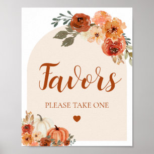 Affiche Boho Fall Un Petit Baby shower Citrouille Faveurs
