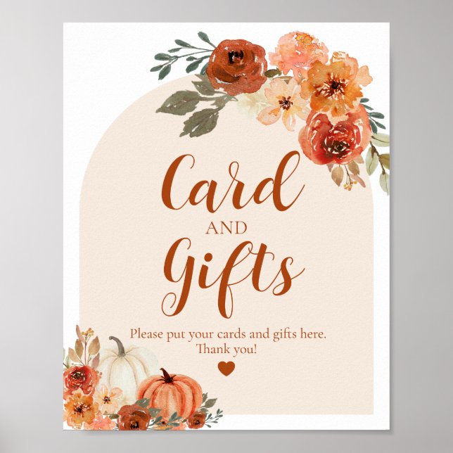 Affiche Boho Fall Un Petit Citrouille Automne Cartes et Ca (Devant)