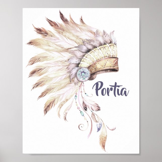 Affiche Boho Feather Headdress (Devant)