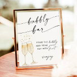 Affiche Boho Fête des mariées Barre de bulles | Bar Mimosa<br><div class="desc">Cette enseigne Bubbly Mimosa Bar est dotée de flûtes de champagne aquarelle peintes à la main et est parfaite pour l'exposition à votre poste de douche ou de bulle de l'événement! Les couleurs du texte et des arrière - plans sont entièrement modifiables —> cliquez sur le bouton "Customiser plus" pour...</div>