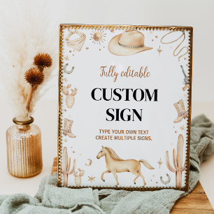 Affiche Boho First Rodeo Anniversaire Table de fête