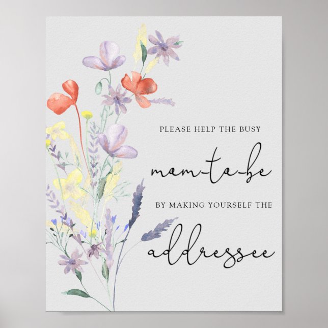 Affiche Boho fleur sauvage - Aidez l'adresse "Maman-to-Be" (Devant)