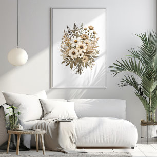 Affiche Boho fleur sauvage Botanique Aquarelle Art