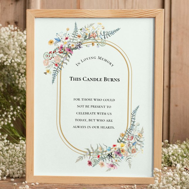 Affiche Boho Fleur sauvage Fern Mint Green Cette bougie br (Créateur téléchargé)
