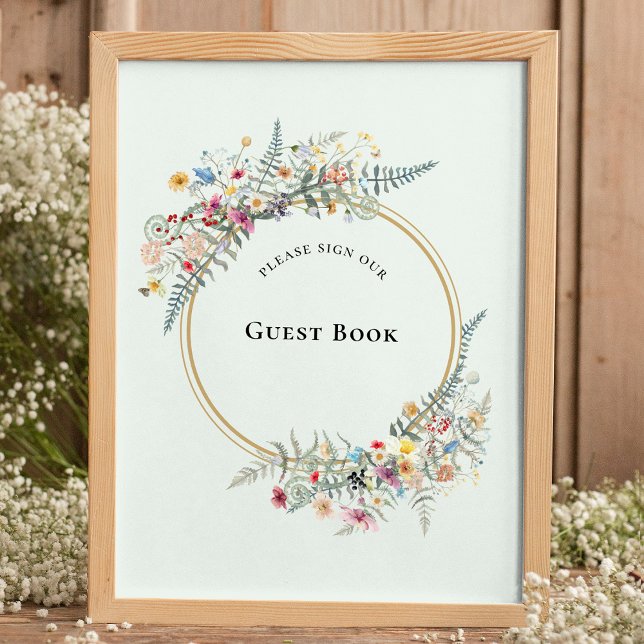 Affiche Boho Fleur sauvage Fern Mint Green Gubook Sign (Créateur téléchargé)