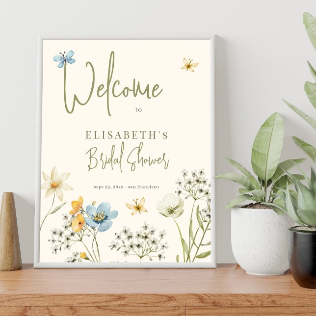 Affiche Boho fleur sauvage signe de bienvenue (Créateur téléchargé)