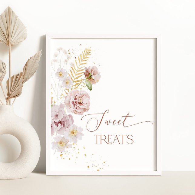 Affiche Boho fleurs de jardin Douceurs table de gâteries (Créateur téléchargé)