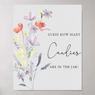 Affiche Boho Fleurs sauvages - Devinez combien de bonbons