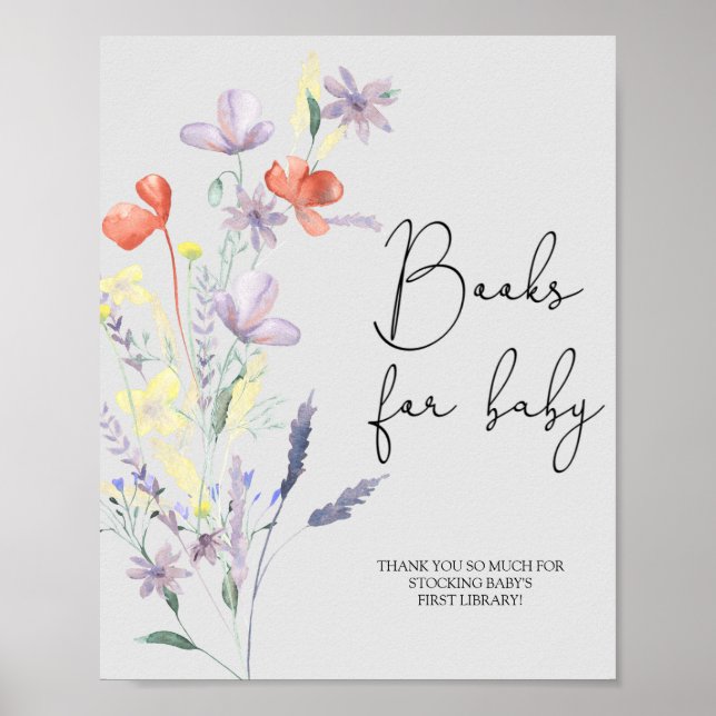 Affiche Boho Fleurs sauvages - Livres pour bébé (Devant)