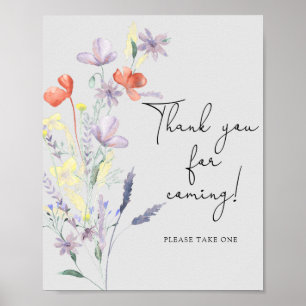 Affiche Boho Fleurs sauvages \ Merci à venir