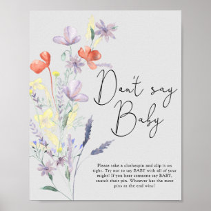 Affiche Boho Fleurs sauvages - Ne dites pas bébé