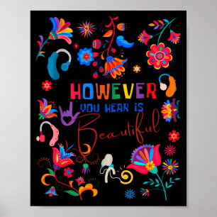 Affiche Boho Floral Cependant Vous Entendez Est Beau Asl S
