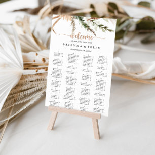 Affiche Boho Floral Wedding Alphabetical Seating Chart