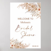 Boho Floral with Pampas Fern Welcome Bridal Shower