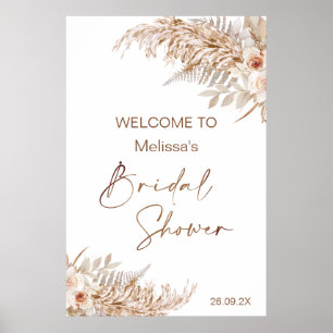 Affiche Boho Floral with Pampas Fern Welcome Bridal Shower