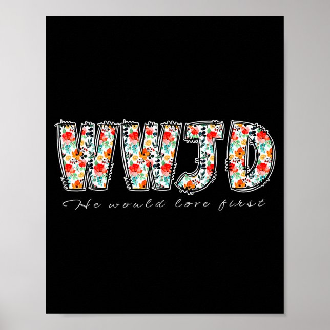 Affiche Boho Floral Wwjd Il Aimerait La Première Chrétienn (Devant)