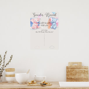 Affiche Boho Gender Reveal Genre Guess Game Voting Board