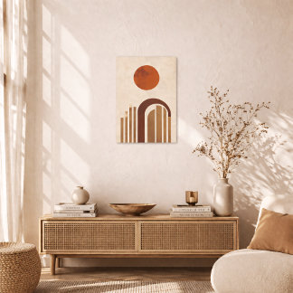 Affiche Boho Géométrique Arche Minimal Terracotta Abstrait