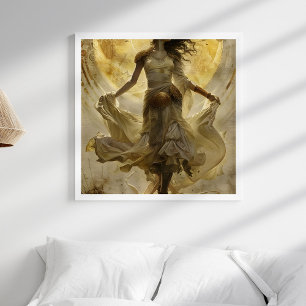 Affiche Boho Gold Goddess Art esthétique Mur
