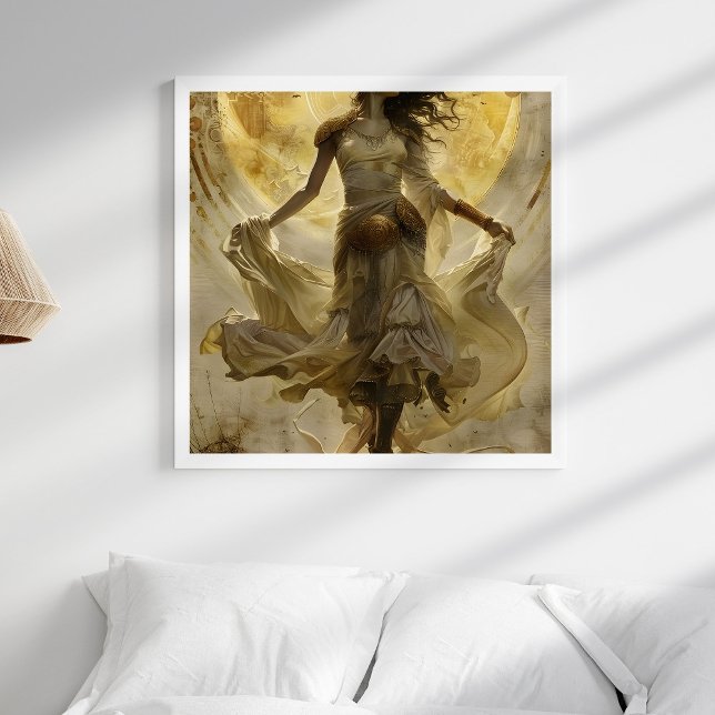 Affiche Boho Gold Goddess Art esthétique Mur (Créateur téléchargé)