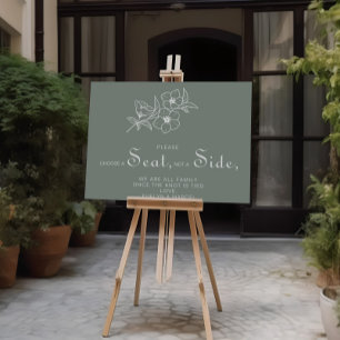 Affiche Boho Green Choisissez un siège pas un Mariage laté