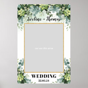 Affiche Boho greenery succulent wedding photo prop