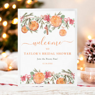 Affiche Boho Hiver Séché Citrus Floral Bridal bienvenue