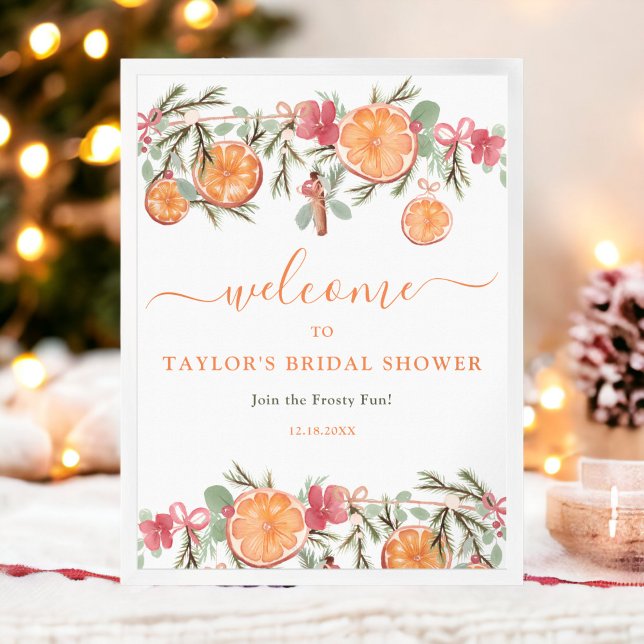 Affiche Boho Hiver Séché Citrus Floral Bridal bienvenue (Boho Winter Dried Citrus Floral Bridal welcome Poster)