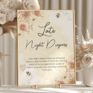 Affiche Boho Honey Baby shower Diaports nocturnes