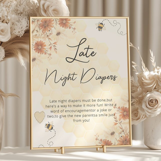 Affiche Boho Honey Baby shower Diaports nocturnes (Créateur téléchargé)