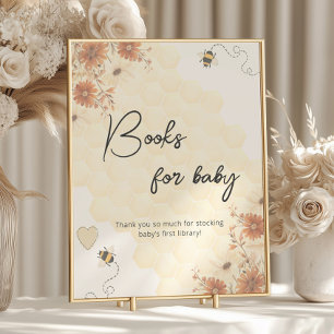 Affiche Boho Honey Bee Baby shower Livres Pour Baby